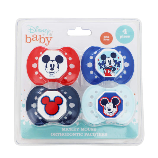 Cudlie Disney Mickey Mouse Baby Boy 4 Pack de chupetes en Varsity Blues