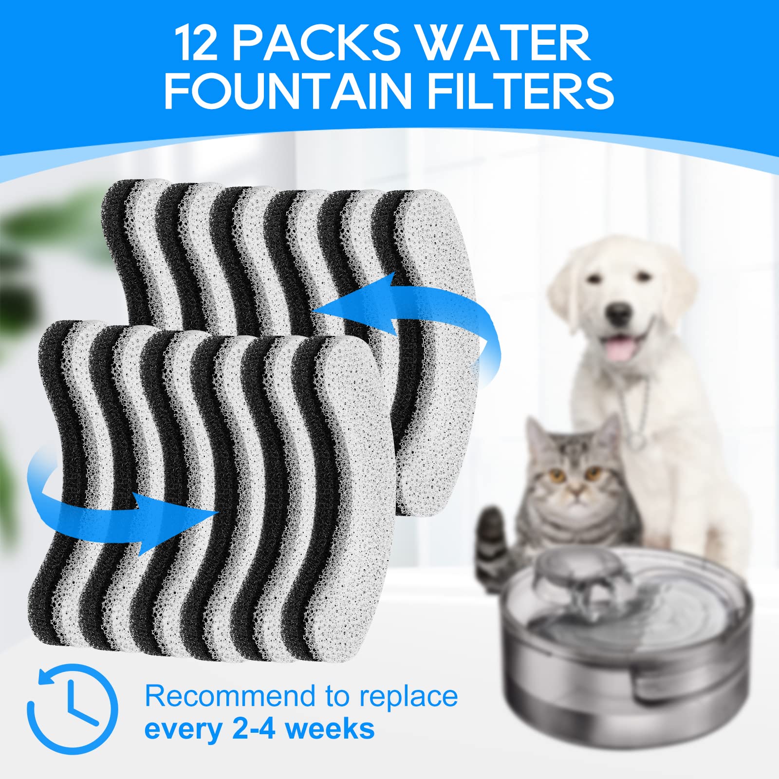 Repuesto de Filtro de Agua MyfatBOSS Blanco Compatible con DF10 y DF30 para Mascotas