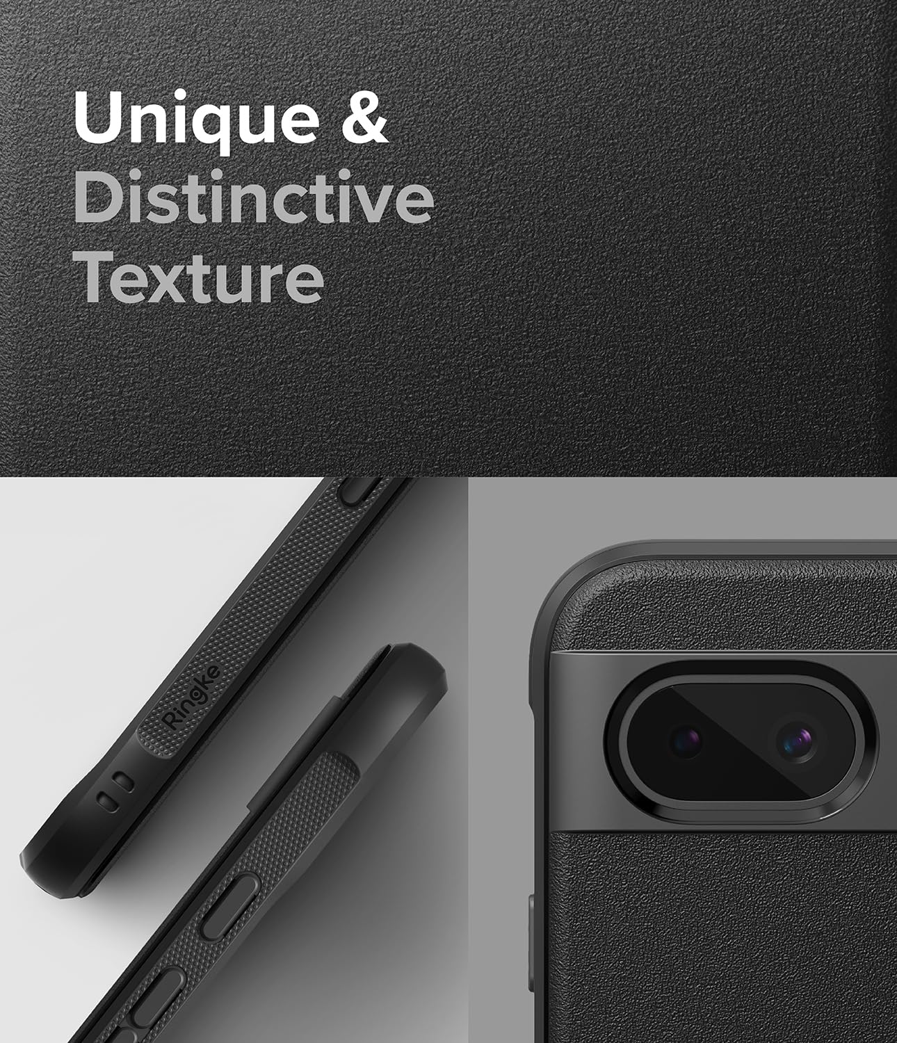 Funda TPU Antideslizante Ringke Onyx Google Pixel 8a Negro con Agujeros para Cuerda