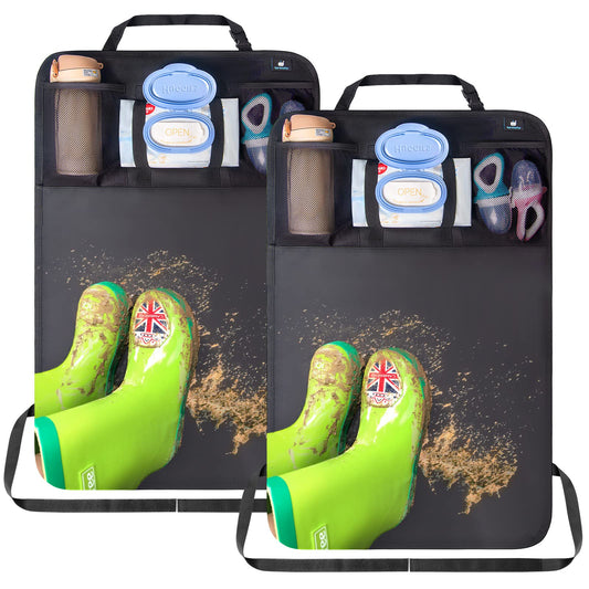 Protector de Asiento para Coche Termichy Negro con Organizador Trasero 2 Piezas