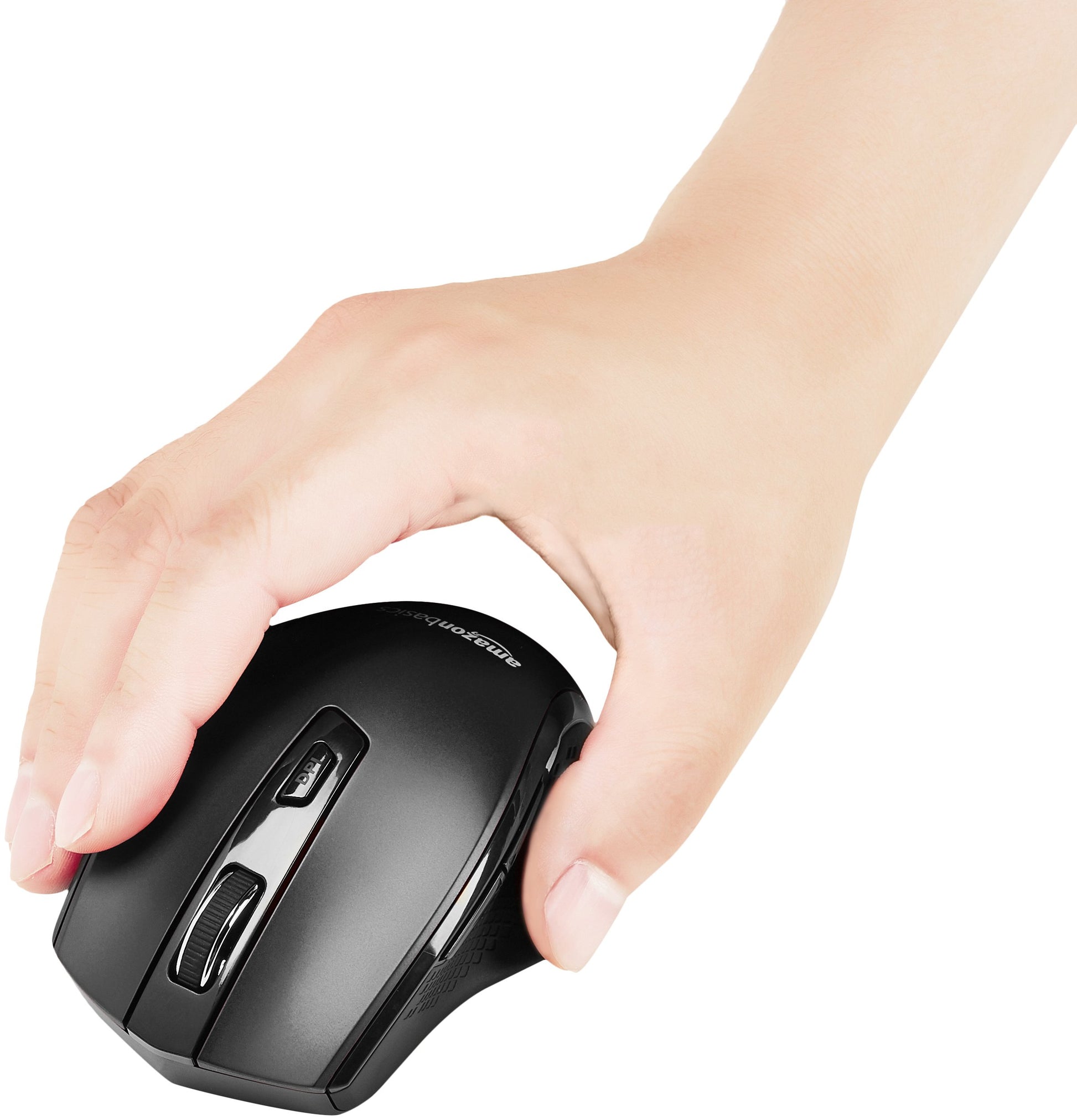 Ratón Ergonómico Inalámbrico Amazon Basics Negro con DPI Ajustable