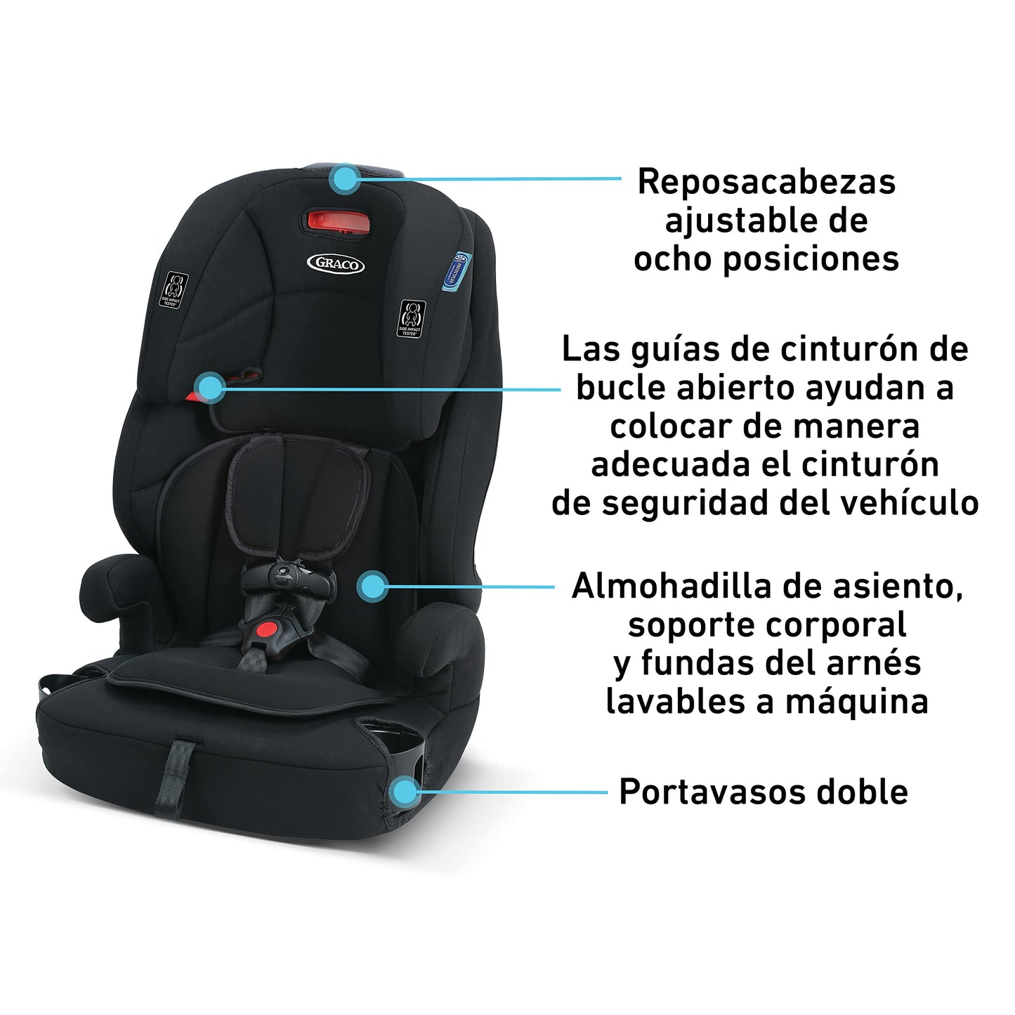 Graco - Asiento de coche Tranzitions 3-en-1 Harness Booster, Proof