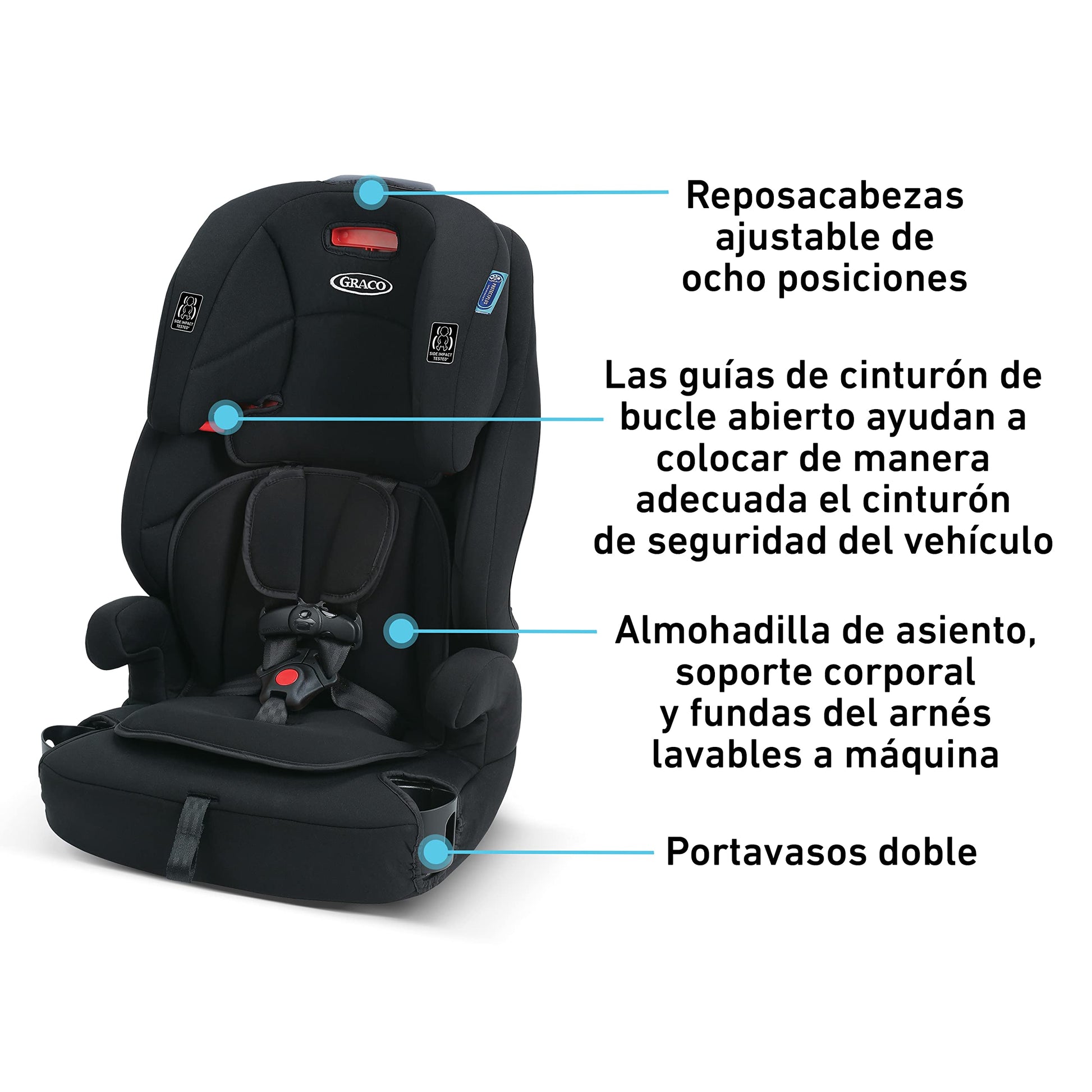 Graco - Asiento de coche Tranzitions 3-en-1 Harness Booster, Proof