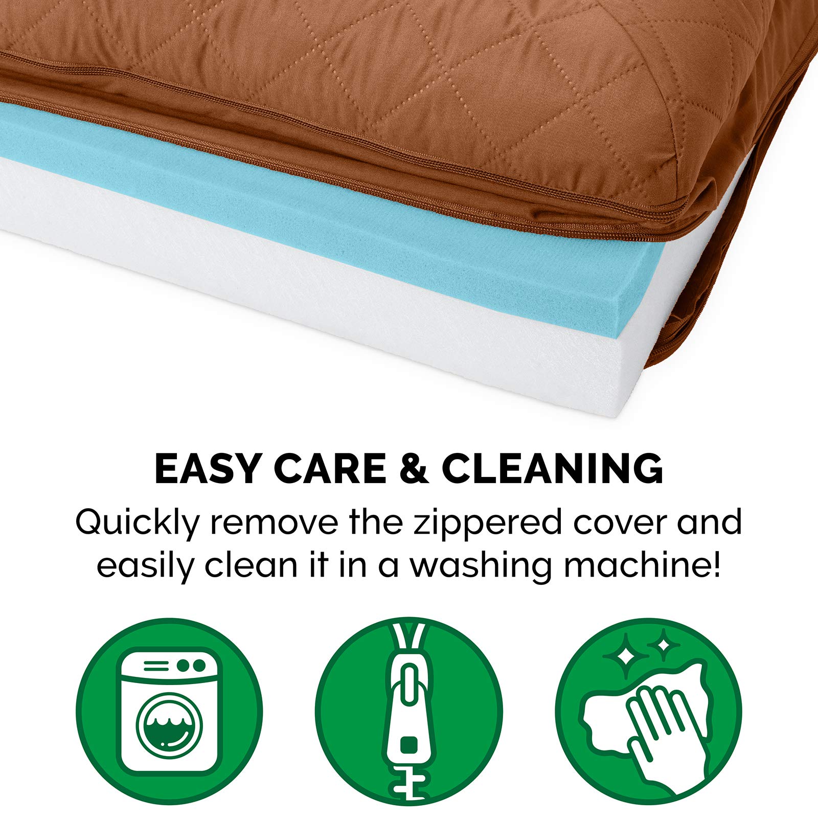 Furhaven Pet - Cama para perros | Gel refrescante, espuma viscoelástica, acolchada, tipo sofá, cama para perros y gatos, marrón tostado, mediana
