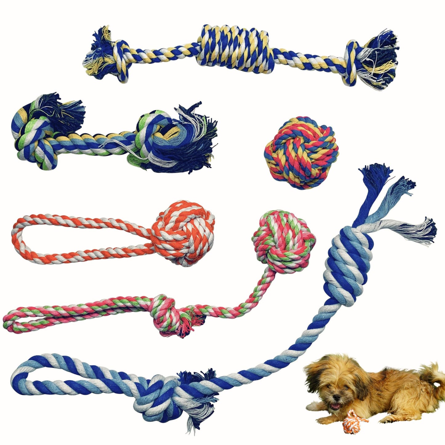 Juguete de Cuerda Otterly Pets Multicolor Pack de 6 para Cachorros Pequeños