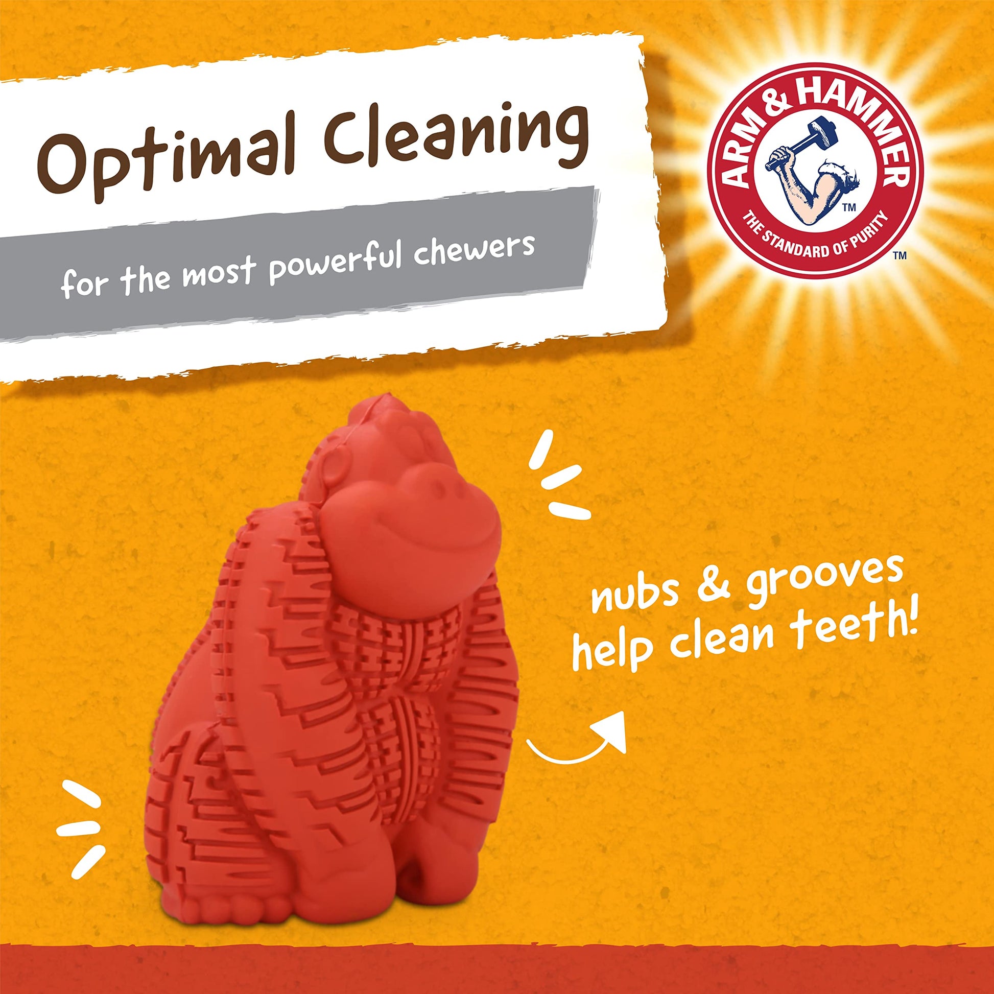 Arm & Hammer Juguete para Perro Mini Gorilla, Limpia Dientes y Reduce Sarro, Ultra Resistente, 1pza
