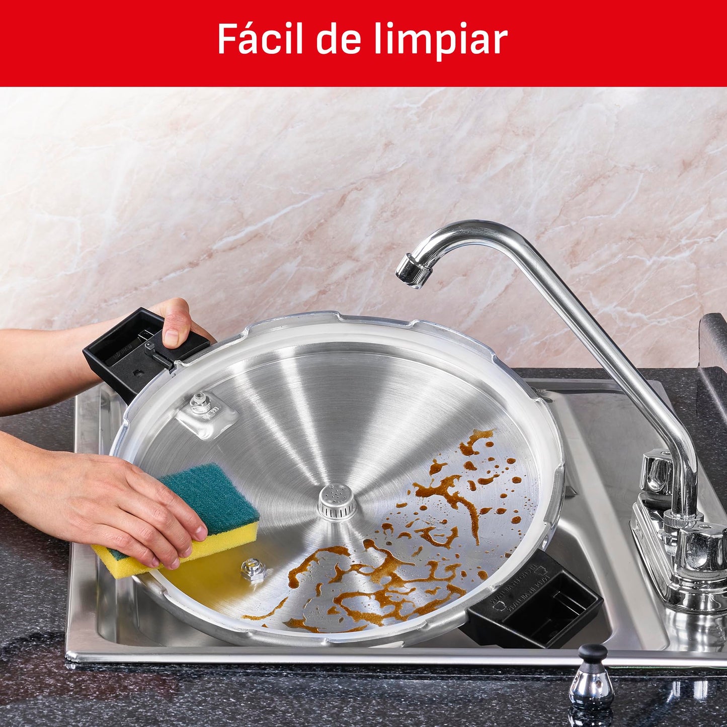 Olla Express T-fal Plateada 15 L con Cinco Sistemas de Seguridad y Fácil Limpieza