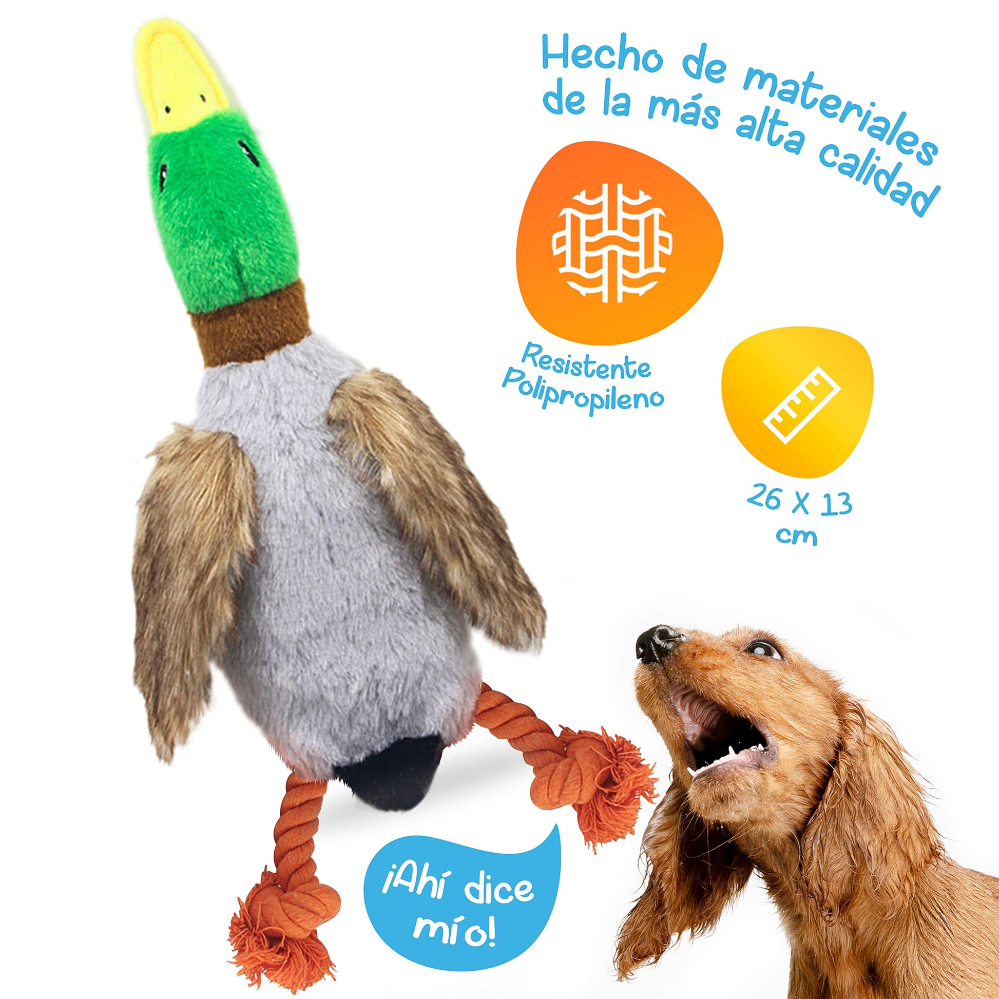 Juguetes para Perro MASCRETTA Pato Suave y Llamativo con Sonido