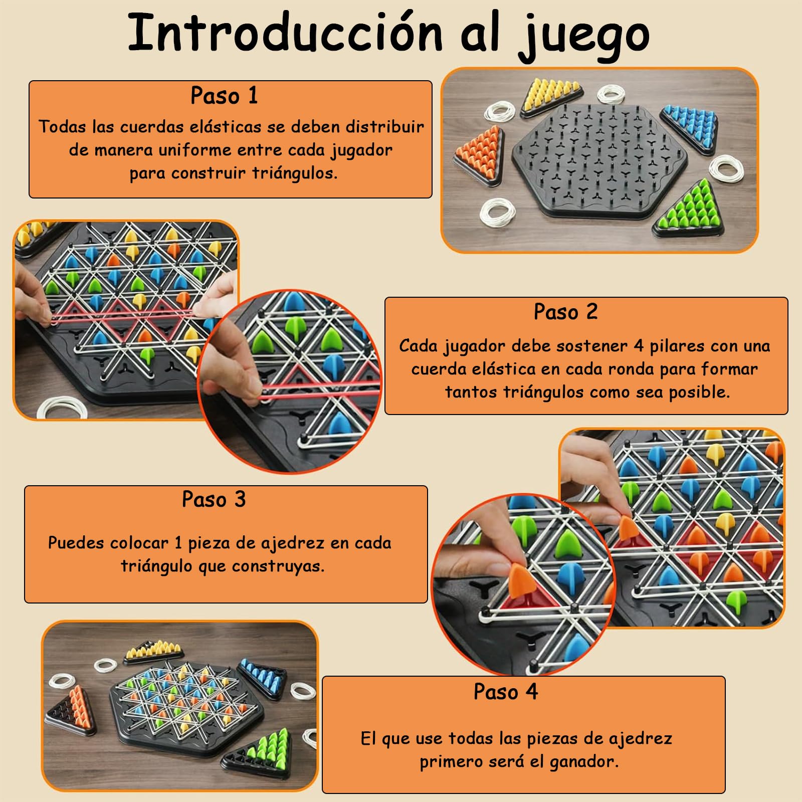 Juego de Mesa Trigle Grande Triángulo para Adultos y Niños