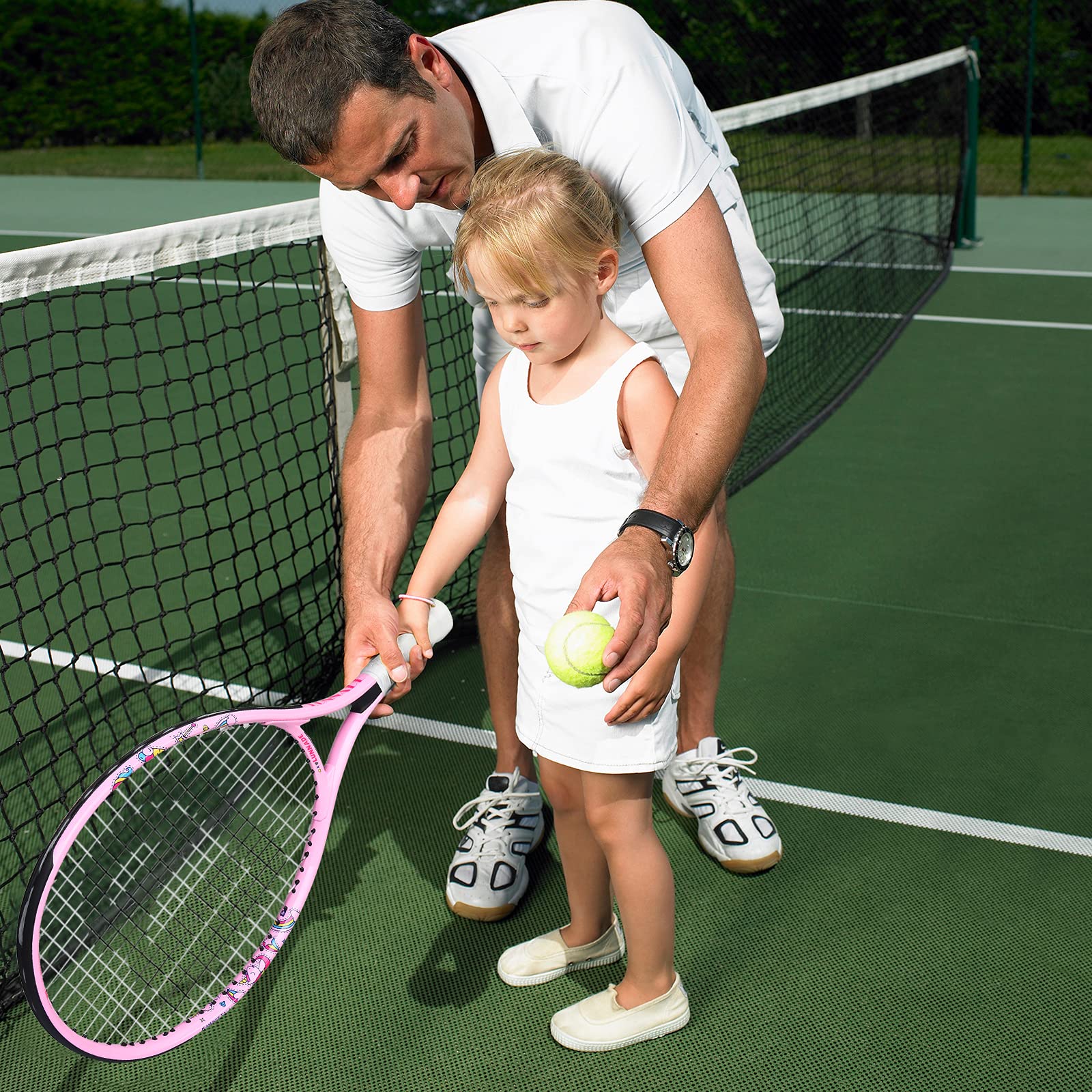 LUNNADE - Raqueta de tenis para niños pequeños, 19/21/23/25 pulgadas con cubierta, adecuada para niños y niñas principiantes de 3 a 12 años