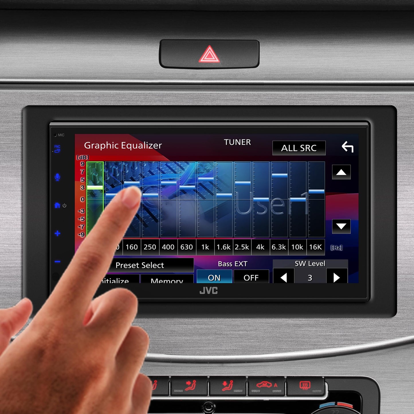 JVC KW-M595BT - Estéreo digital para coche (50 W x 6 Ch), compatible con Apple CarPlay y Android automático, unidad principal habilitada para Bluetooth con visualización LCD de 6.8 pulgadas