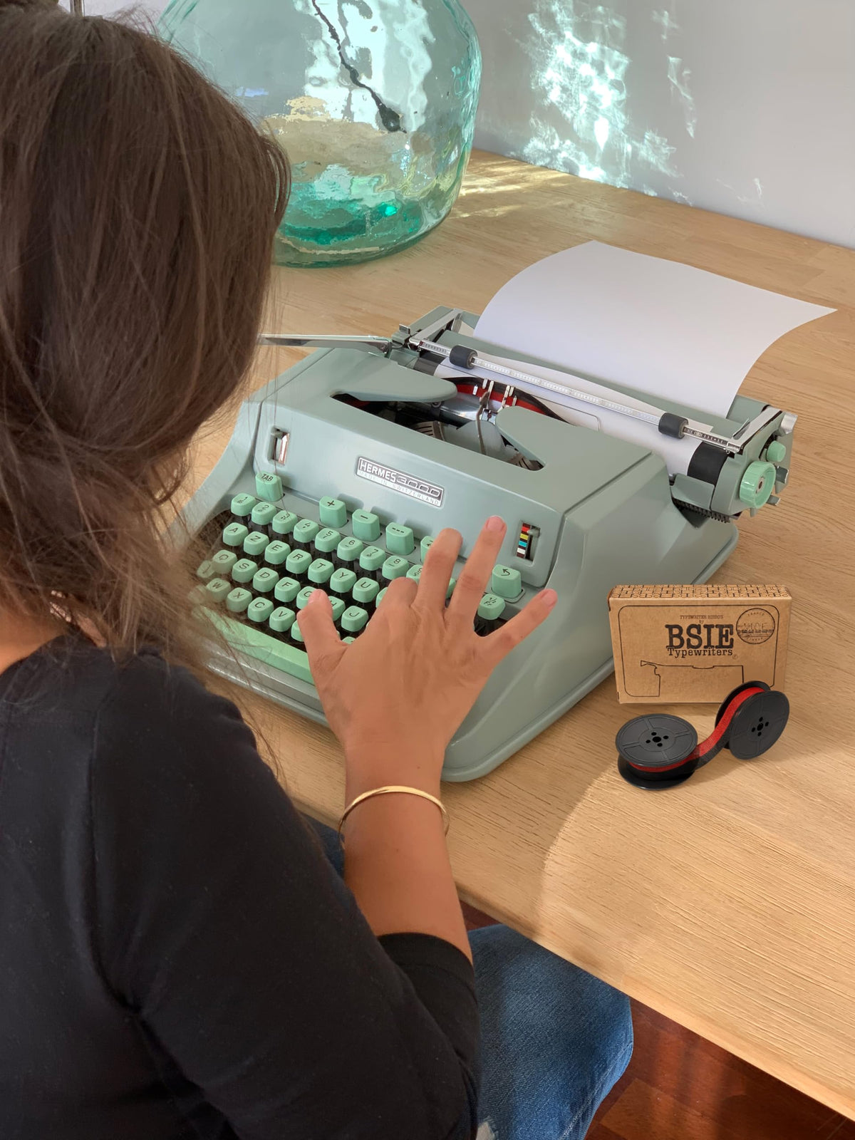 Cinta para Máquina de Escribir BSIE Olivetti Negro Pack Doble Compatible con Lettera 22, 32, 35, Studio 44, Valentine GR4