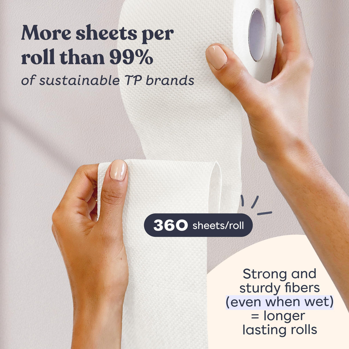 Papel Higiénico Betterway Bambú 3 Capas Sostenible 24 Rollos Dobles 360 Hojas Orgánico Sin Plástico Certificado FSC