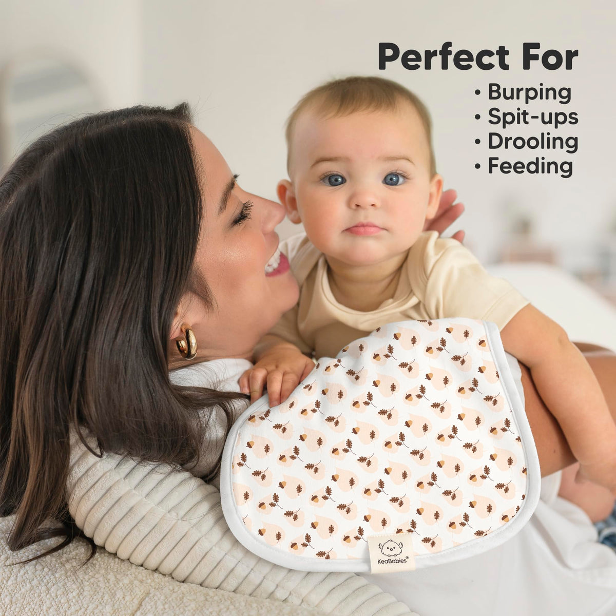Paños Orgánicos para Eructos para Bebés y Niñas, Paquete de 5 Paños de Algodón Superabsorbentes para Bebés, Suaves y de Felpa para Escupir Recién Nacidos, Toallas de Bebé para Escupir Leche, Unisex