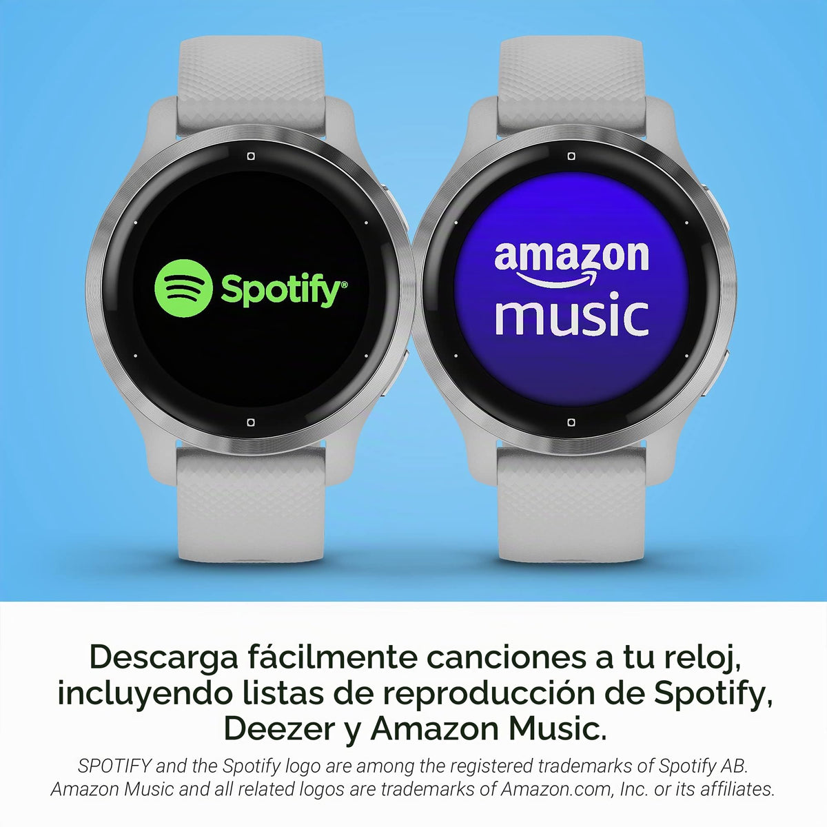 Reloj Inteligente GPS Garmin Venu 2S Plateado con Funda Gris Claro y Banda de Silicona