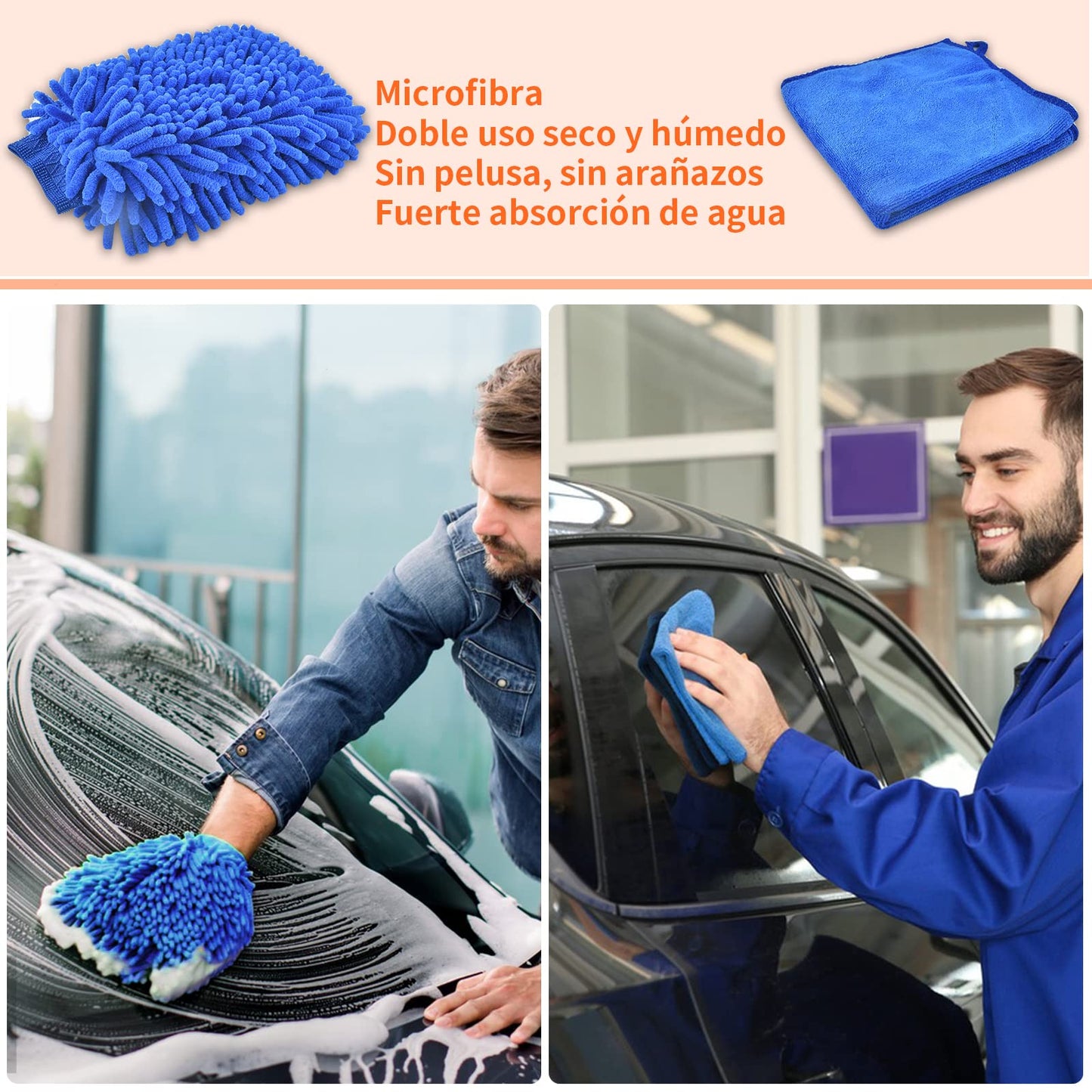 Kit de Cepillos para Detallar de Coche Azul 16 Piezas