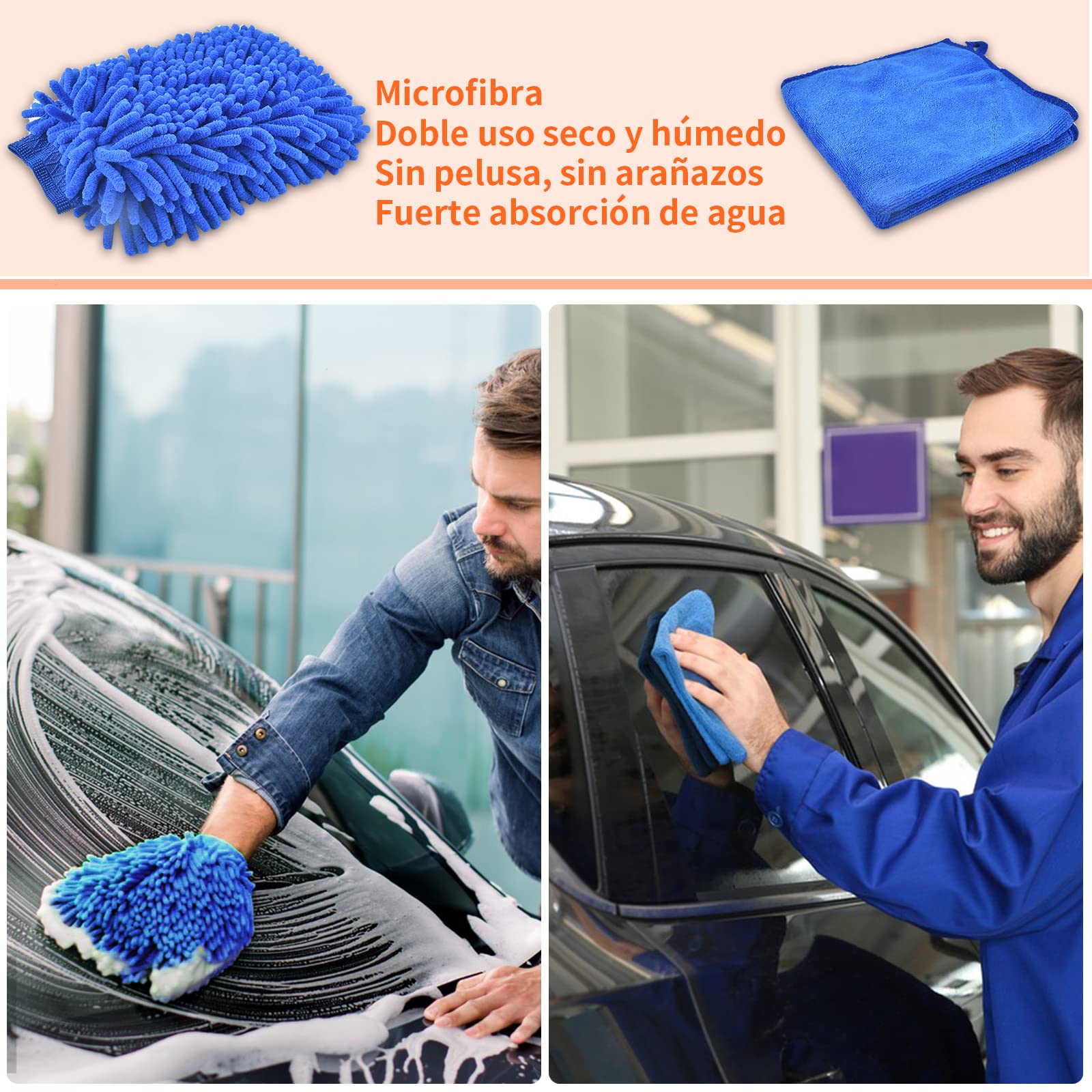 Kit de Cepillos para Detallar de Coche Azul 16 Piezas