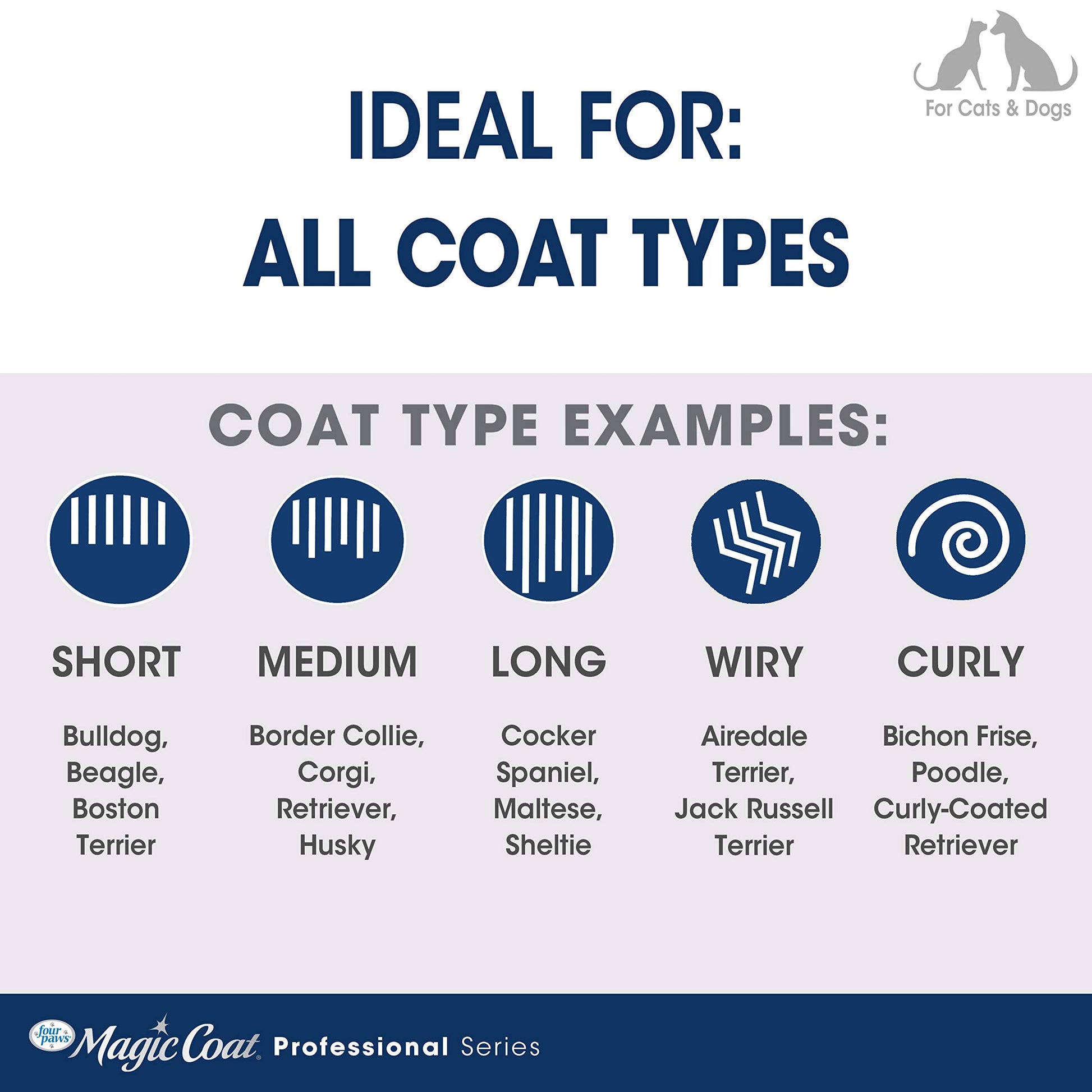 Four Paws Magic Coat Professional Series 2 en 1 Combo Pin y cepillo de cerdas para perro, talla única