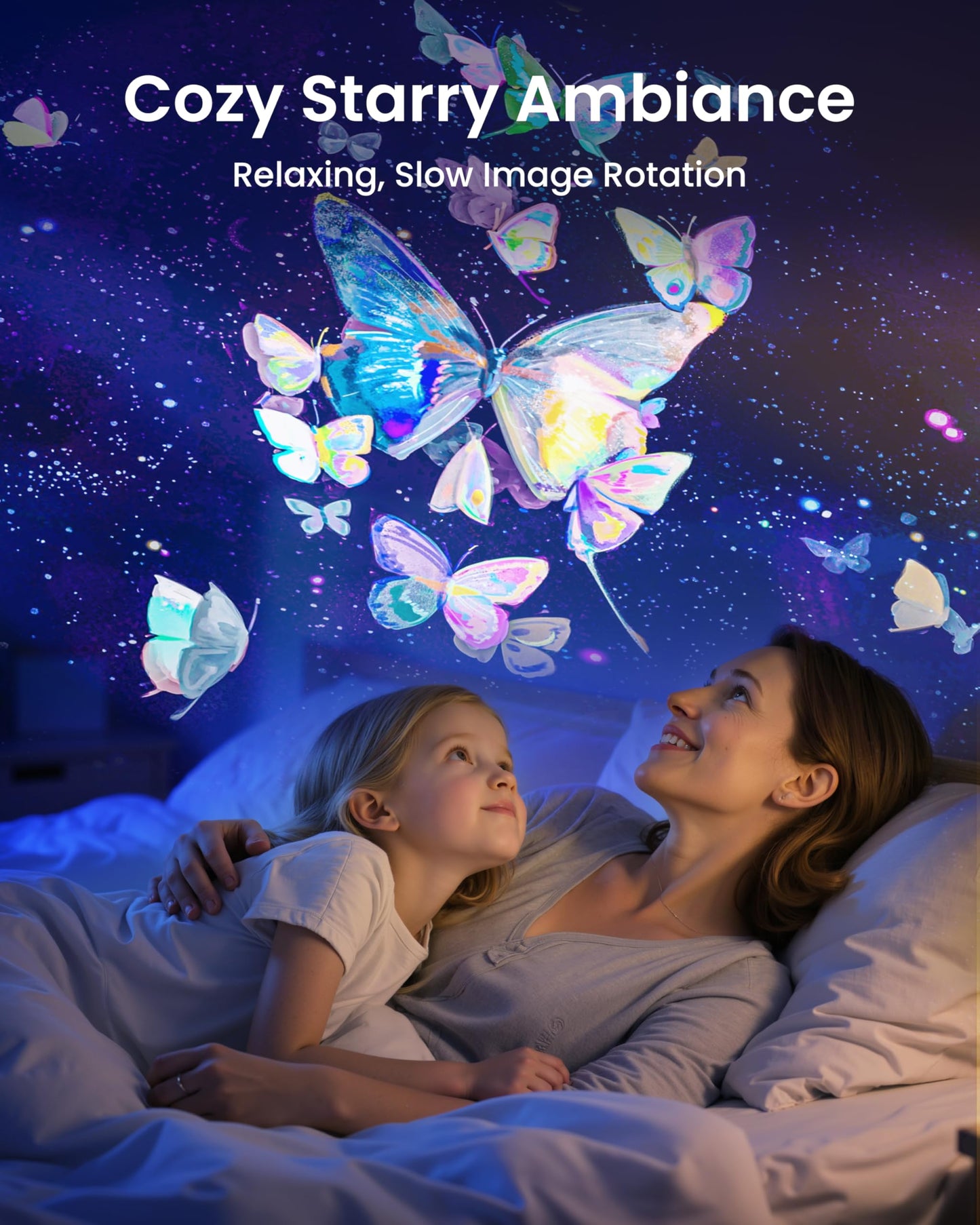POCOCO Proyector Galaxy Star con lente de 2 m píxeles y discos 5 K, proyector de planetario para relajación, estudio y ayuda al sueño, incluye 2 películas, regalo ideal