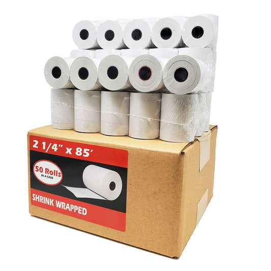 Papel Térmico Alemán Verifone Blanco Alta Calidad 50 Rollos