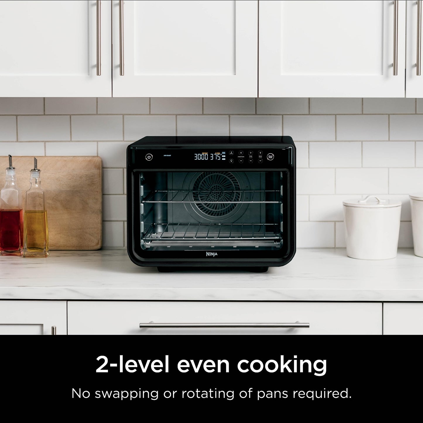 Horno Air Fry 8 en 1 Ninja Foodi XL Pro Negro con Tostador Digital y Convección de Encimera, 1800 Vatios