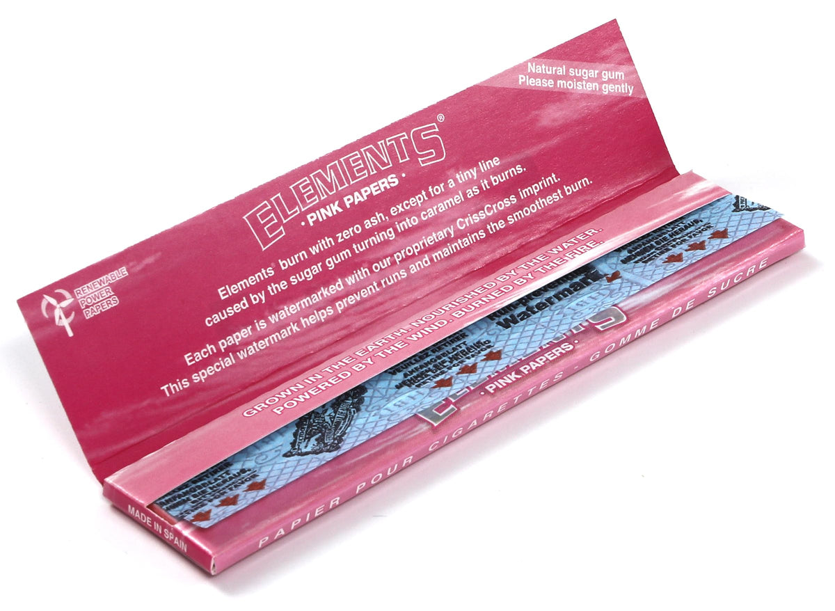 Papel de Fumar Elements Rosa Ultrafino Tamaño King Size Slim