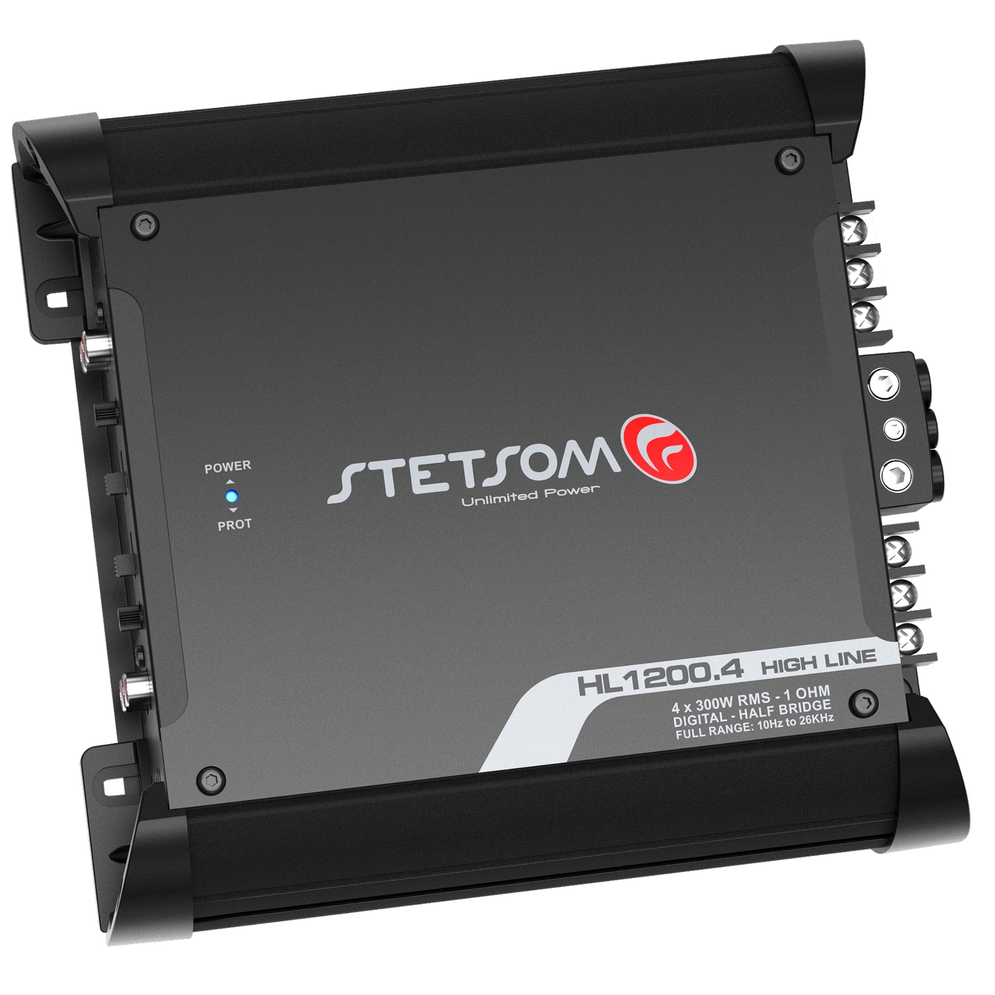 Amplificador de Audio Estéreo Multicanal Stetsom HL 1200.4, 1.2K Vatios RMS, 4 Canales, Negro, Calidad de Sonido HD para Coche