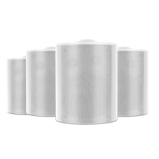 Herdio Bluetooth Bocinas para Exterior, 5.25 Pulgadas 600W Altavoces para Exteriores, Impermeable, Amplificador Superior, Amplia Cobertura De Sonido Estéreo, para Patio, Terraza(4 Altavoces,Blanco)