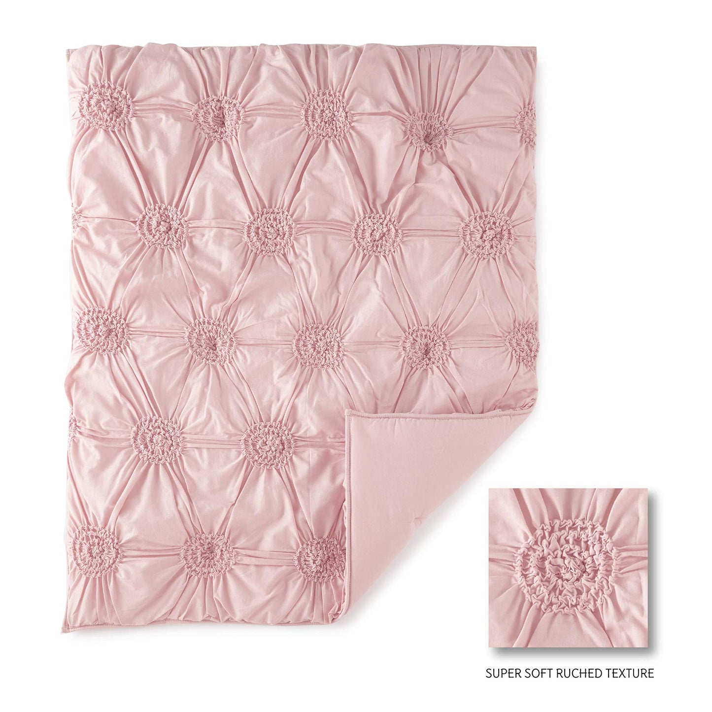Levtex Baby - Juego de Cama para Cuna de Sauce, Juego de guardería para bebé, Color Rosa, Suave, Juego de 5 Piezas, Incluye Colcha, sábana Bajera, apilador de pañales, calcomanía de Pared y Falda de