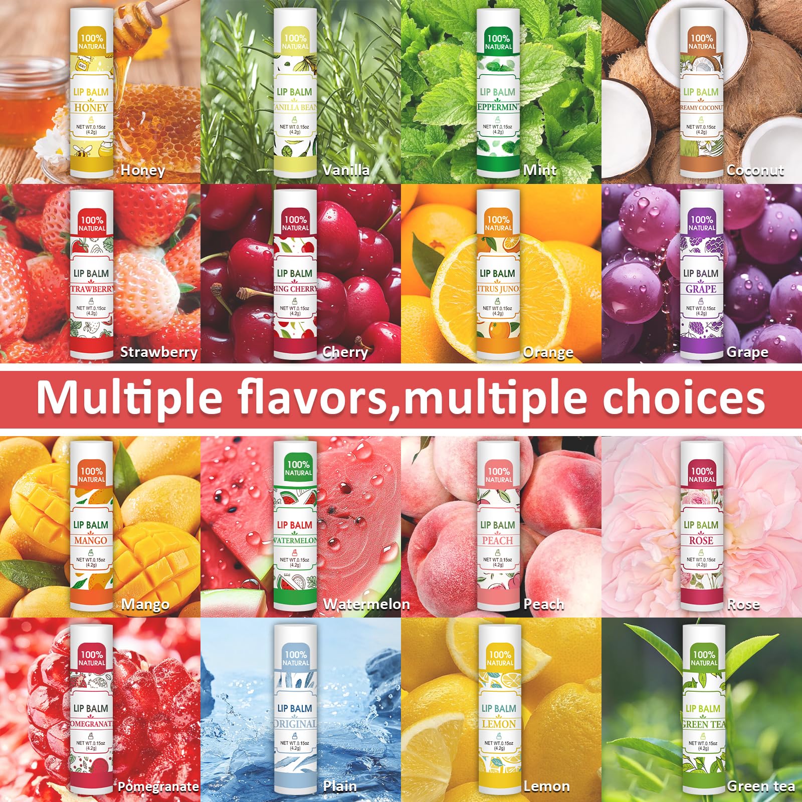 Bálsamos Labiales VISRIE con Vitamina E y Aceite de Coco para Labios Secos