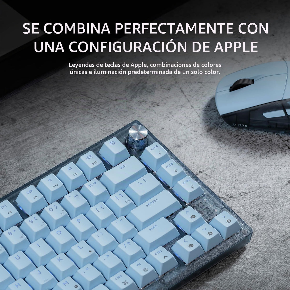 Teclado mecánico inalámbrico Corsair K65 blanco RGB intercambiable para Mac y iPad