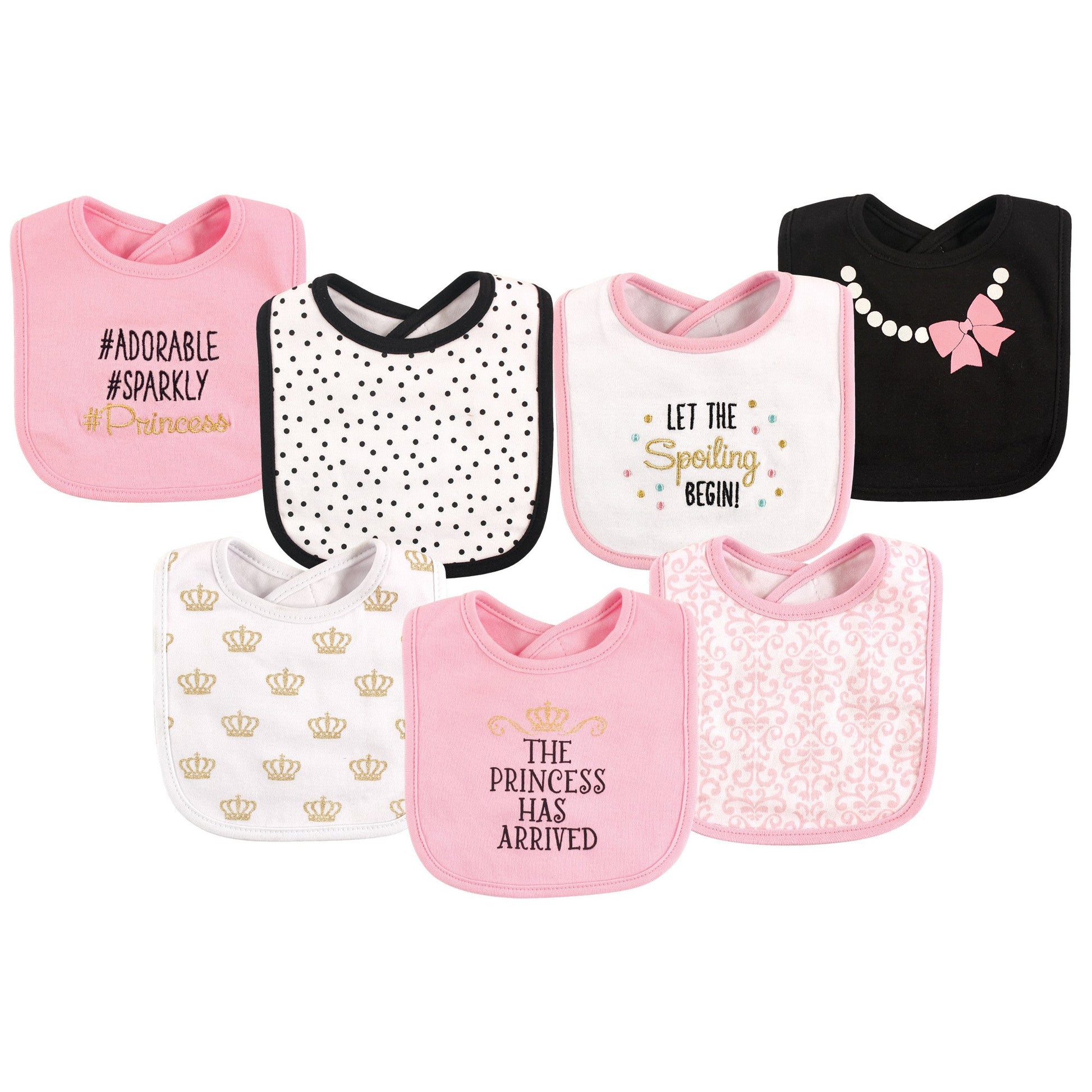Hudson Baby Baberos unisex de algodón para bebé, princesa, talla única