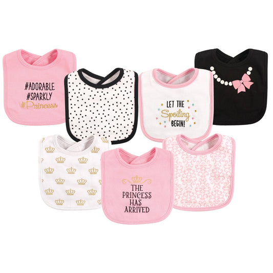 Hudson Baby Baberos unisex de algodón para bebé, princesa, talla única