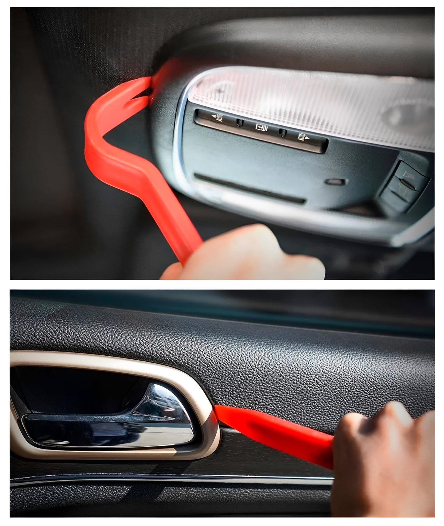 Kit Herramientas Desmontaje Molduras Tablero Auto Faros Audio Radio Estéreo Reparación y Eliminación de Tapicería de Coche Pinzas de Clip Automático Paneles de Automóviles Recorte | 19pzs