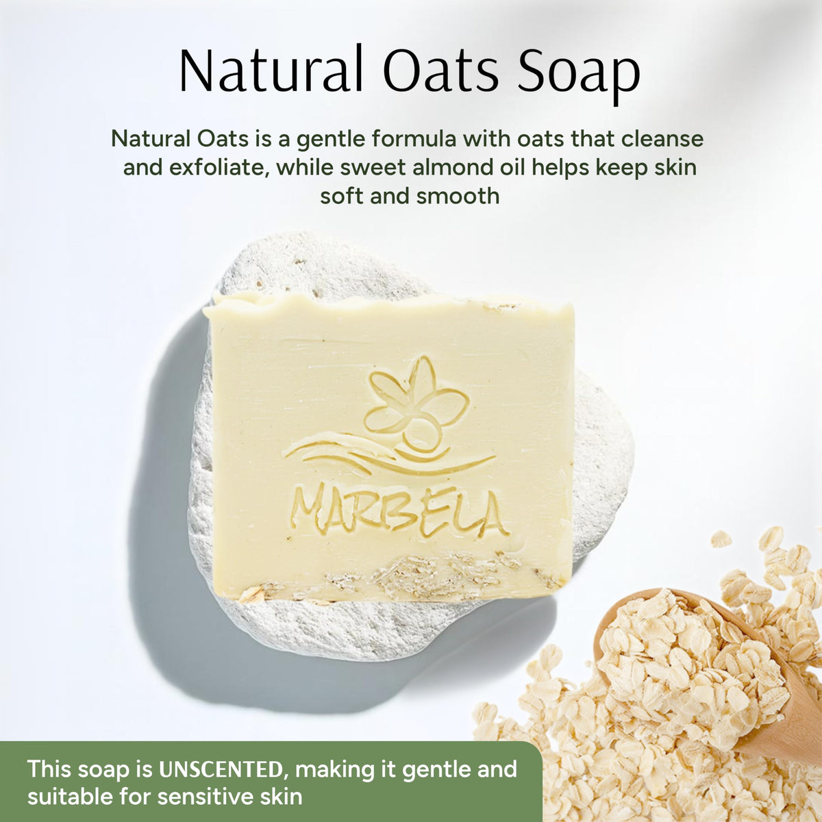 Jabón artesanal de cosmética Avena natural Barra de jabón 3,5 oz