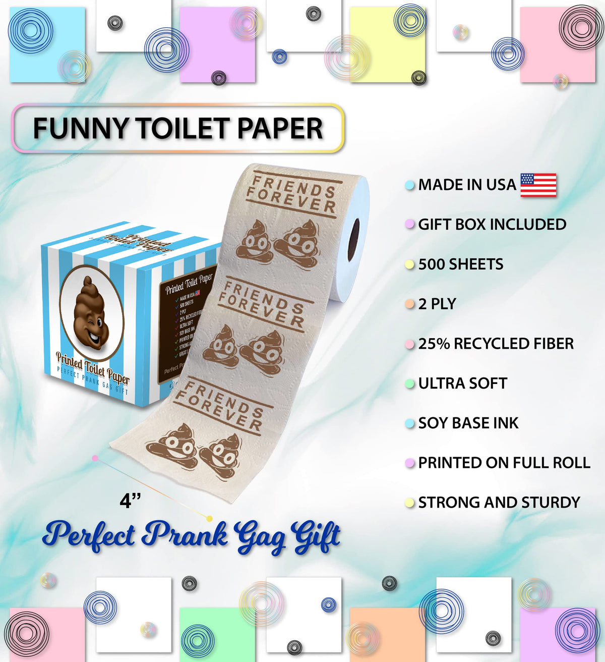 Papel Higiénico Printed TP Friends Forever Novedad para Hombre