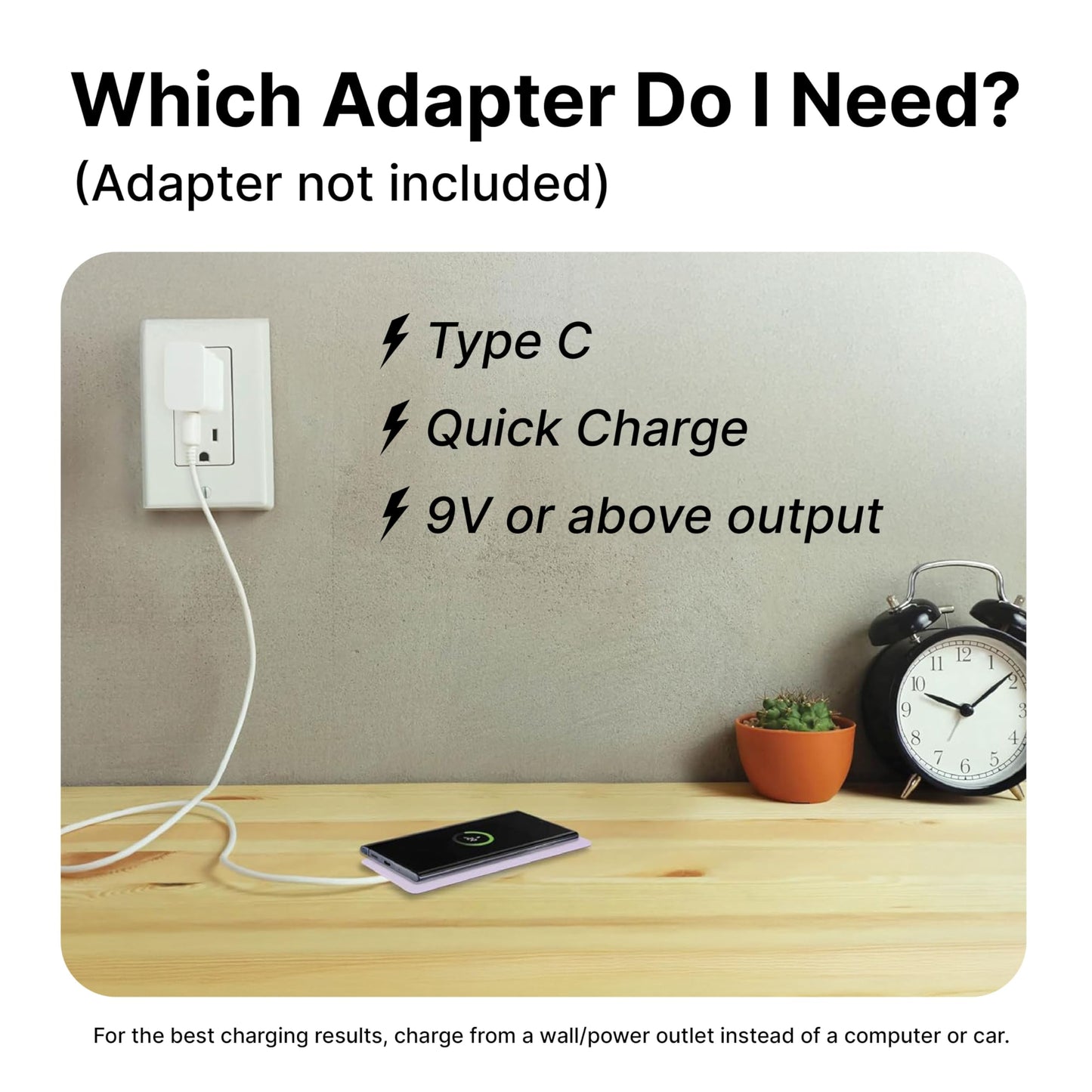 It's Just Smart - Cargador inalámbrico ultra delgado, hasta 15 W de carga rápida, cargador de teléfono con certificación Qi compatible con Samsung, iPhone y todos los dispositivos habilitados para Qi
