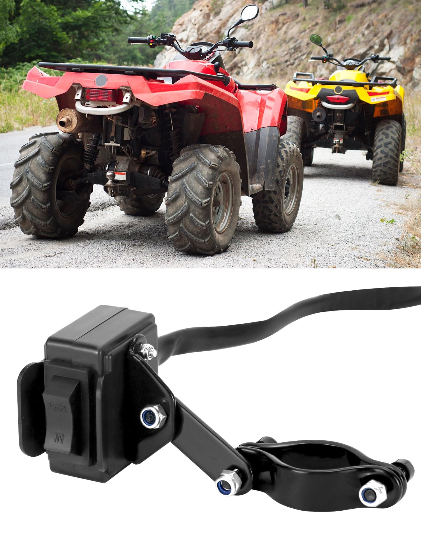 QWORK Winch Switch Kit for ATV UTV - Compatible with Polaris, Warn, KFI, and More - Solid Steel Construction