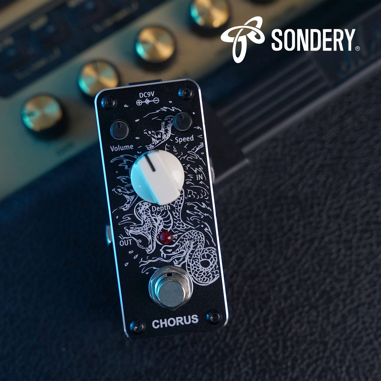 Pedal de Coro Sondery Azul Efecto Analógico True Bypass para Guitarra