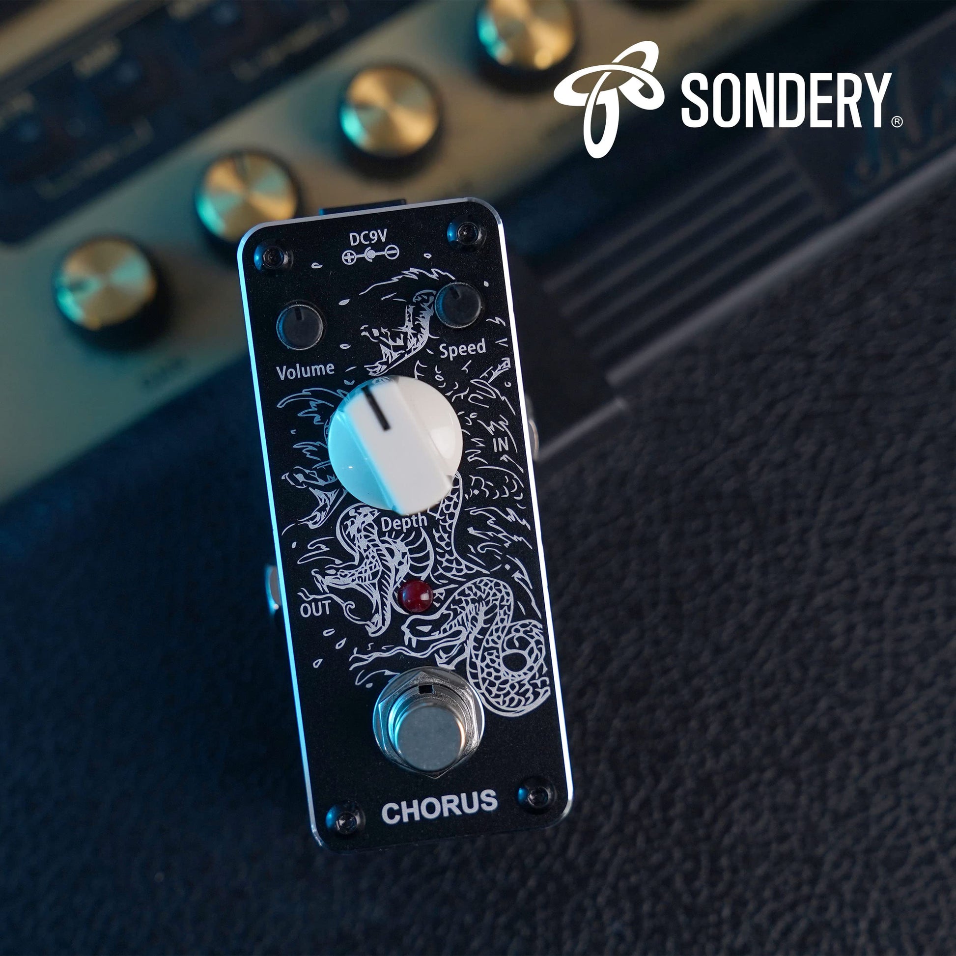 Pedal de Coro Sondery Azul Efecto Analógico True Bypass para Guitarra