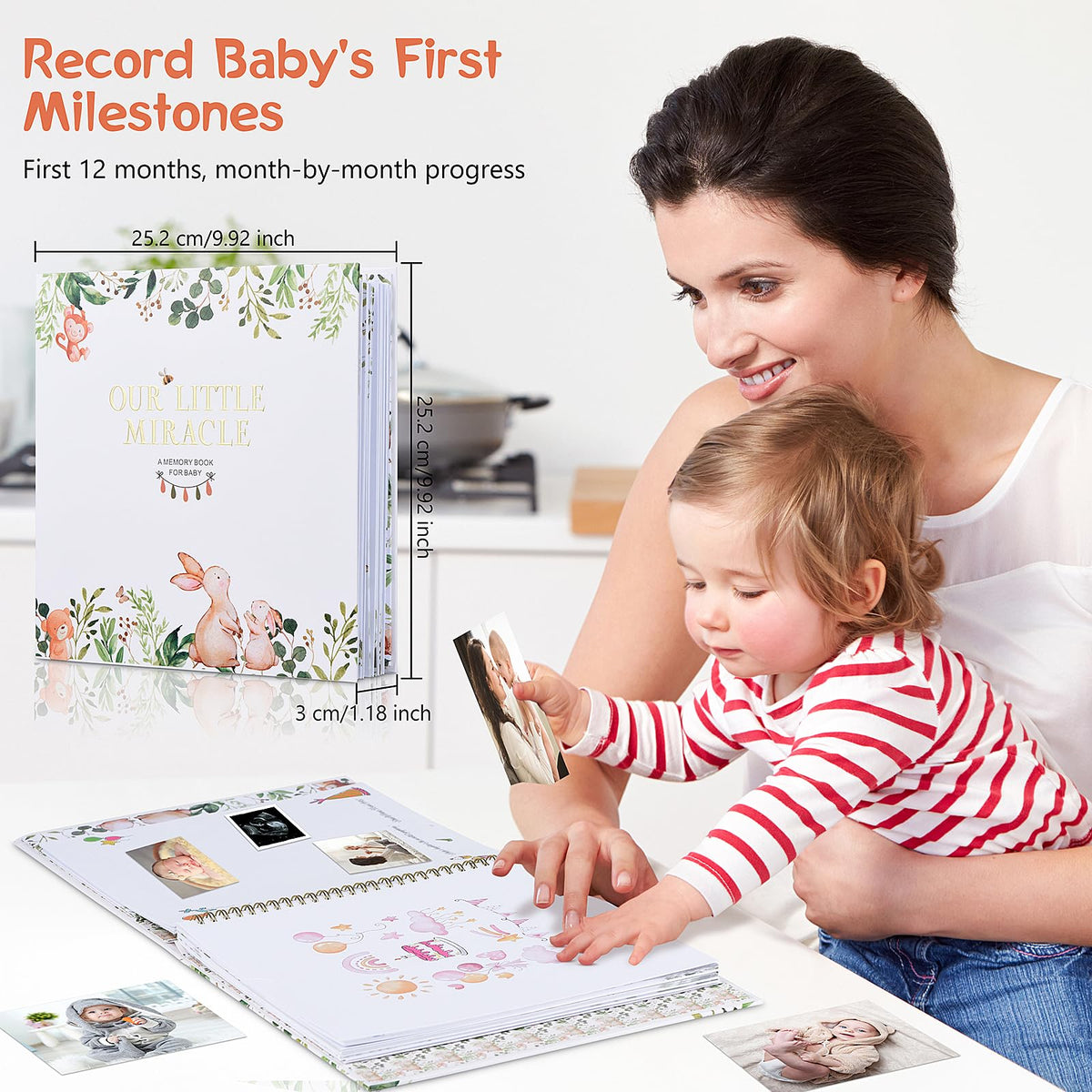 Libro de Recuerdos para Bebés Unisex Nuestro Pequeño Milagro 248 Páginas de Color Ideal para Padres Nuevos