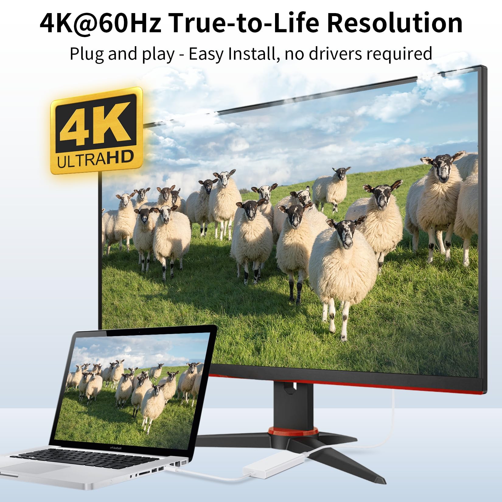 Adaptador USB C a Mini DisplayPort 4K a 60Hz con Puerto de Carga PD de 65 W y 2 Puertos USB 2.0