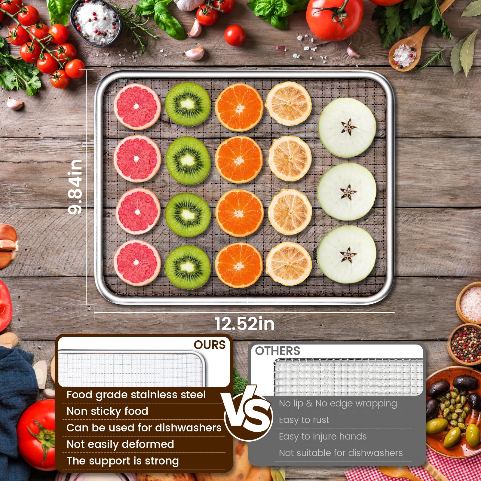 Máquina deshidratadora de alimentos, 9 bandejas de acero inoxidable, deshidratador de frutas de 1000 W, secador de carne de 7.7 pies cuadrados para ceca, control de temperatura de 190 ºF, máquina
