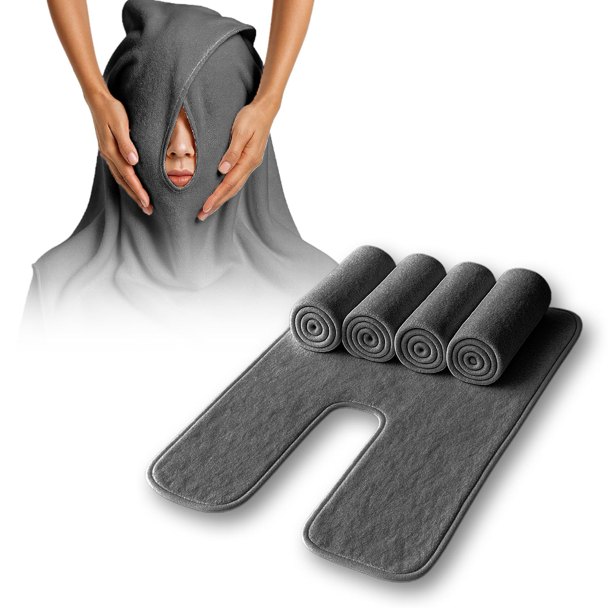 Efforest - Toallas faciales para esteticistas - Toalla de spa suave de microfibra para el cuidado de la piel, masaje y uso profesional (gris, paquete de 5)
