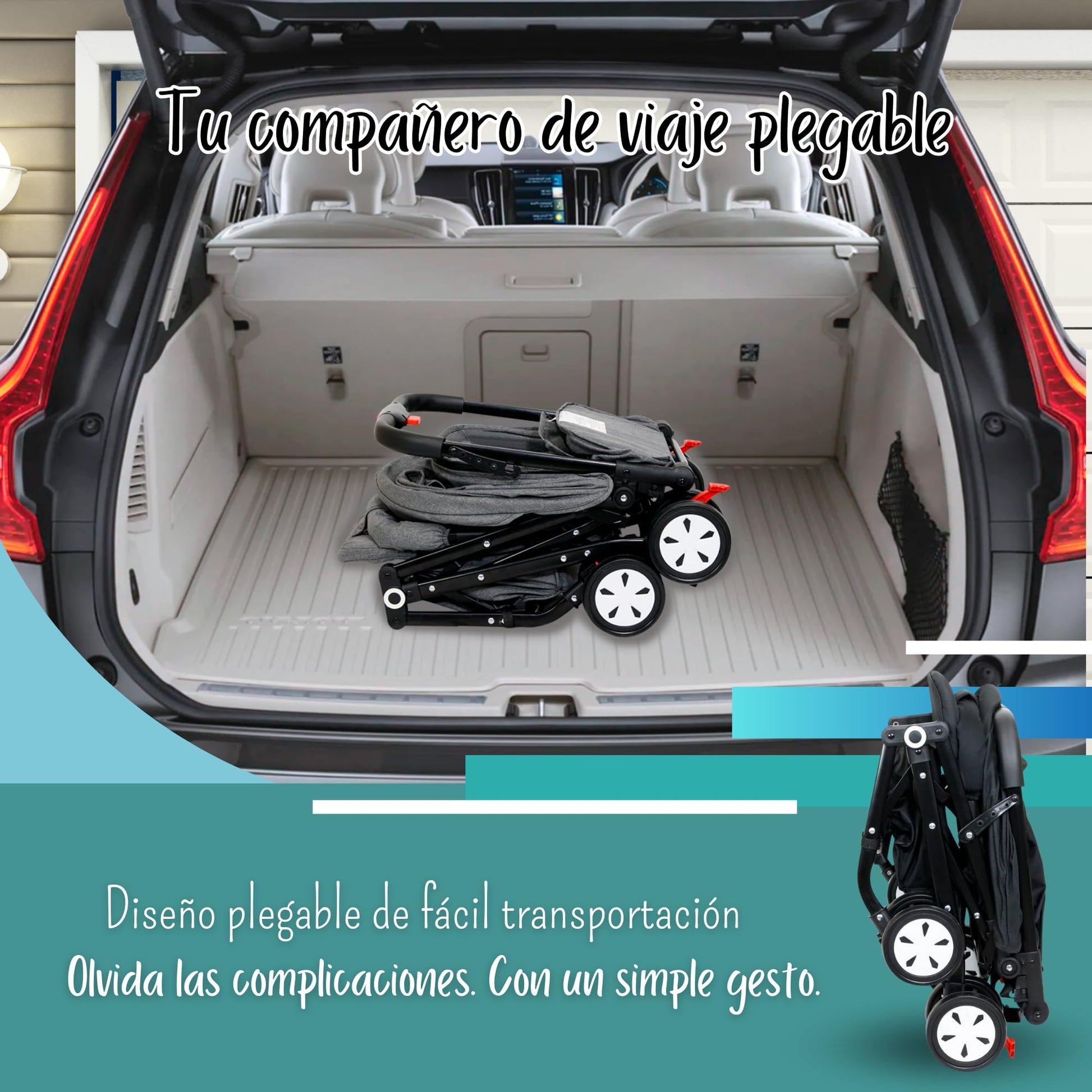 Carreolas Modernas Para Bebe| Carriola Reclinable Con Toldo Extra Largo| Cinturón De 5 Puntos| Carriola Para Bebe Con Diseño Plegable Para Viaje Y Fácil Transportación| Carriola Ligera (Gris)