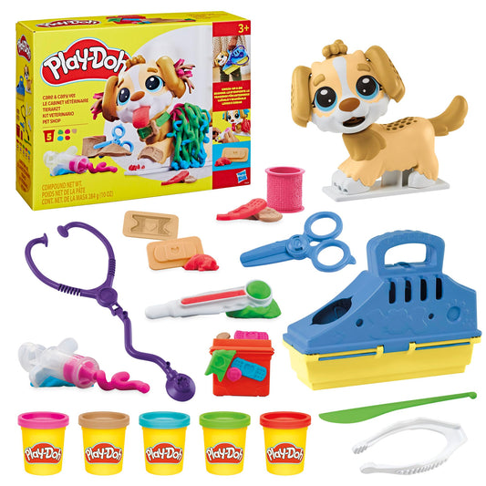 Hasbro Play-Doh Kit Veterinario Kit de Manualidades con Cachorro de Juguete, 10 Herramientas y 5 Colores para niños y niñas a Partir de los 3 años