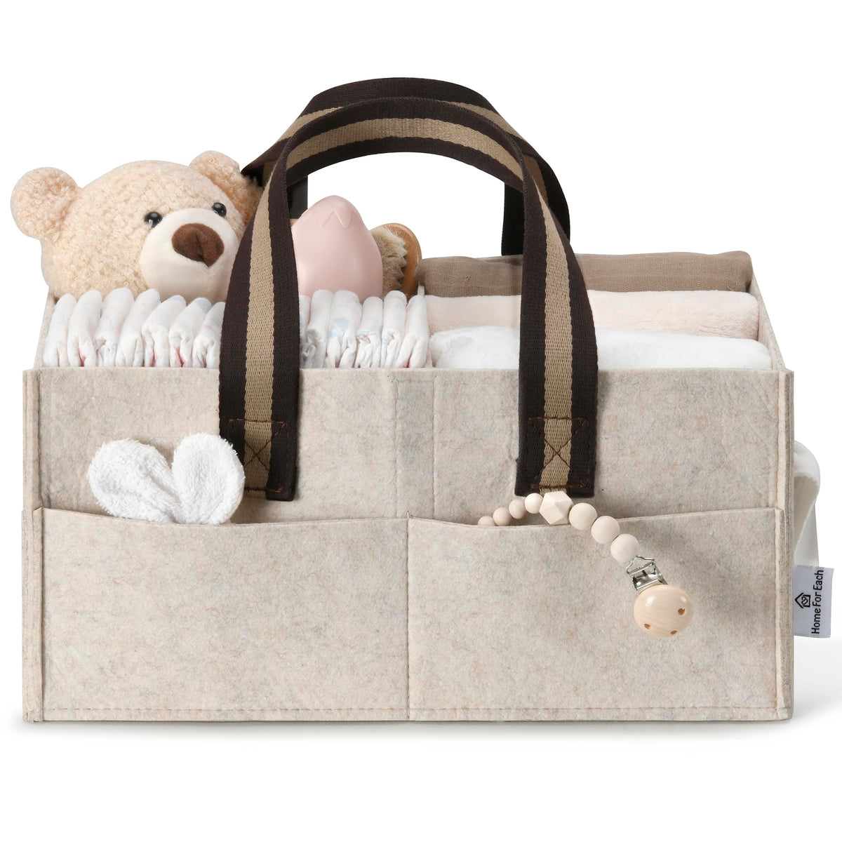 Organizador de pañales para bebé HOME FOR EACH para estación de pañales, artículos esenciales para recién nacidos, cesta de almacenamiento de guardería, regalos de baby shower y artículos