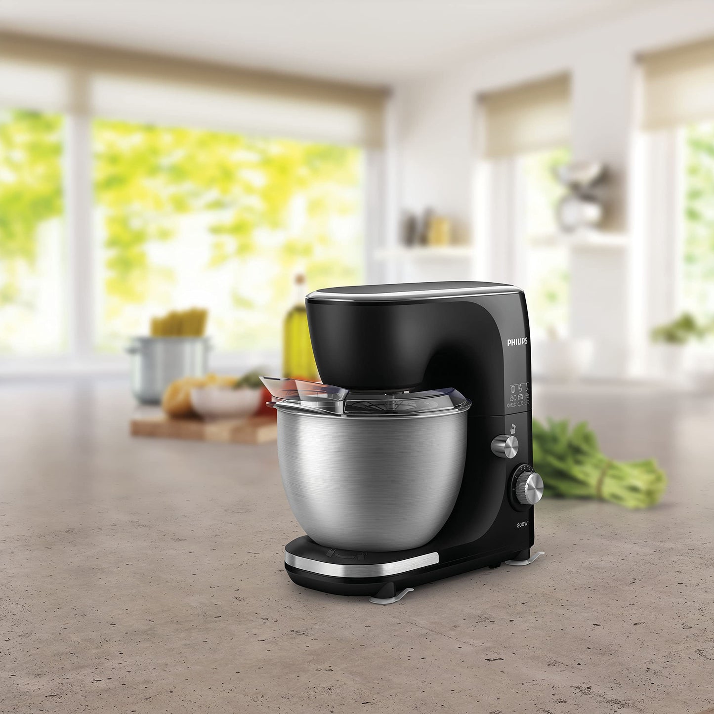 Batidora Planetaria Philips 800 Watts acero 5 Litros 12 Velocidades