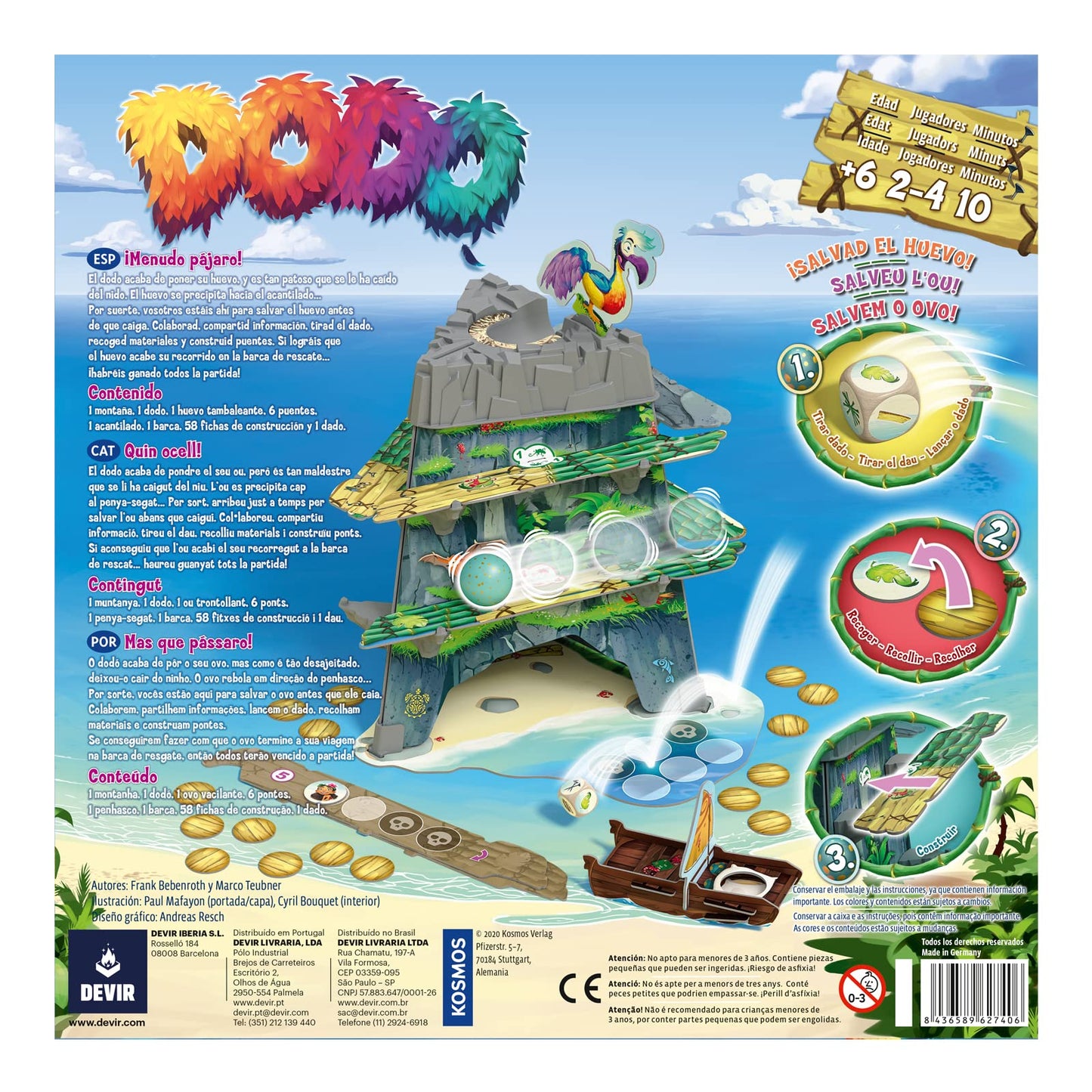 Devir Dodo Juego de Mesa Cooperativo para 2-4 Jugadores, A partir de 6 años