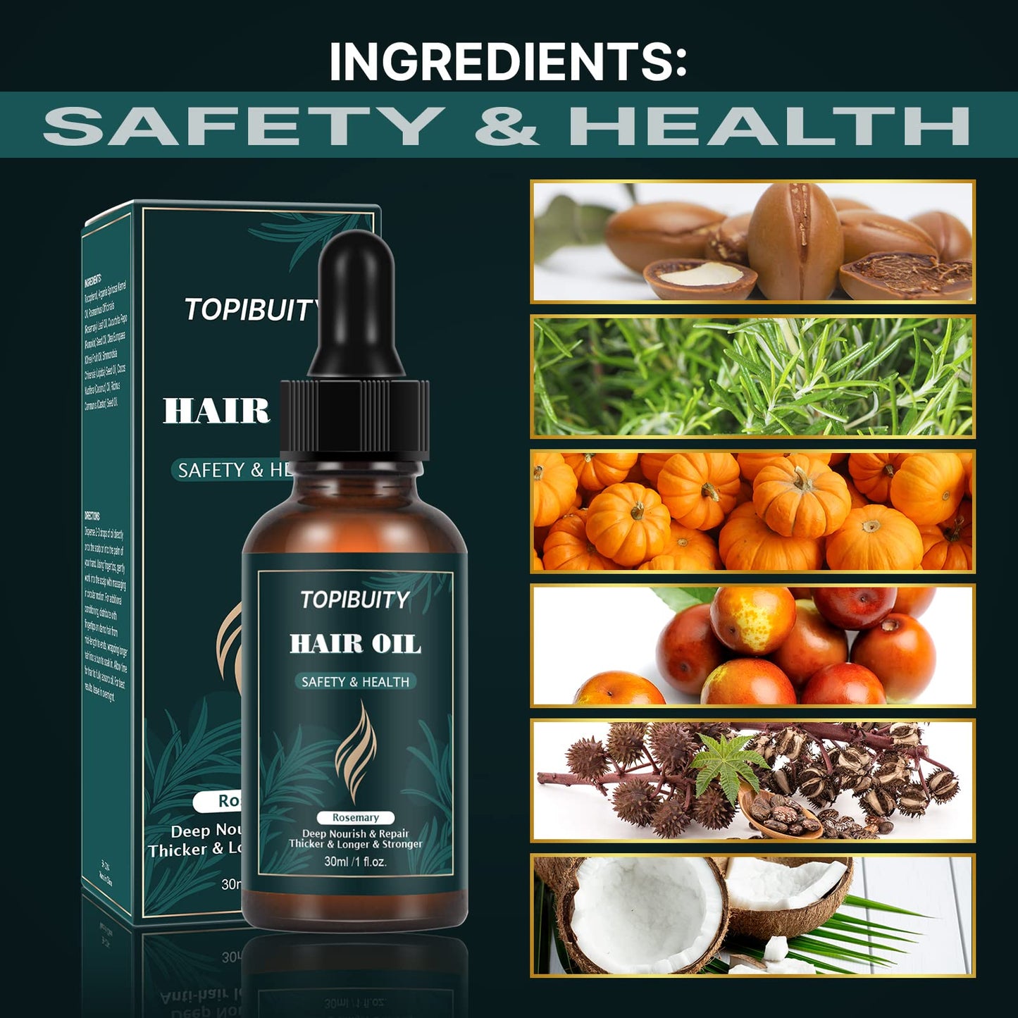 Aceite Orgánico de Romero para Cabello - Nutrición Intensiva y Protección - ¡Cabello Brillante y Voluminoso!